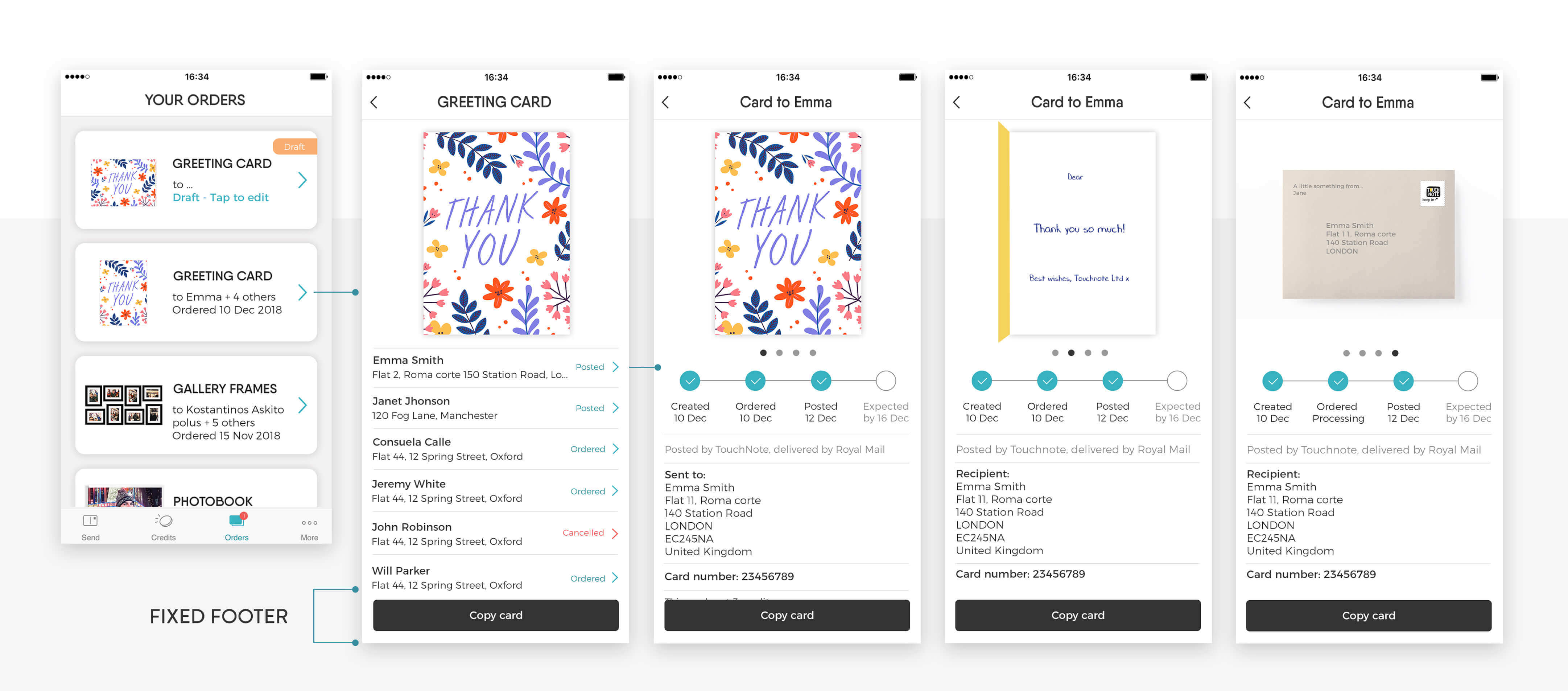 Touchnote Order history final design image